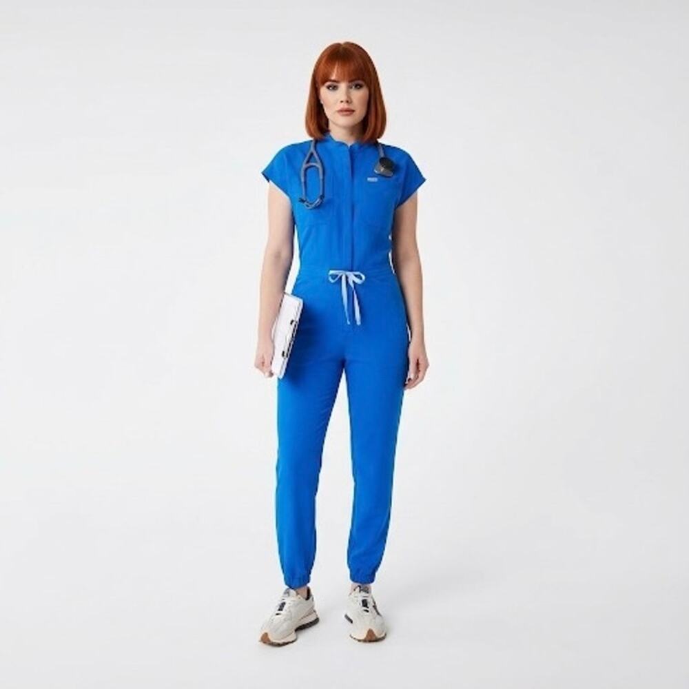 Figs Rafaela Cargo Scrub Jumpsuit XL Royal blue Technical Collection Jogger